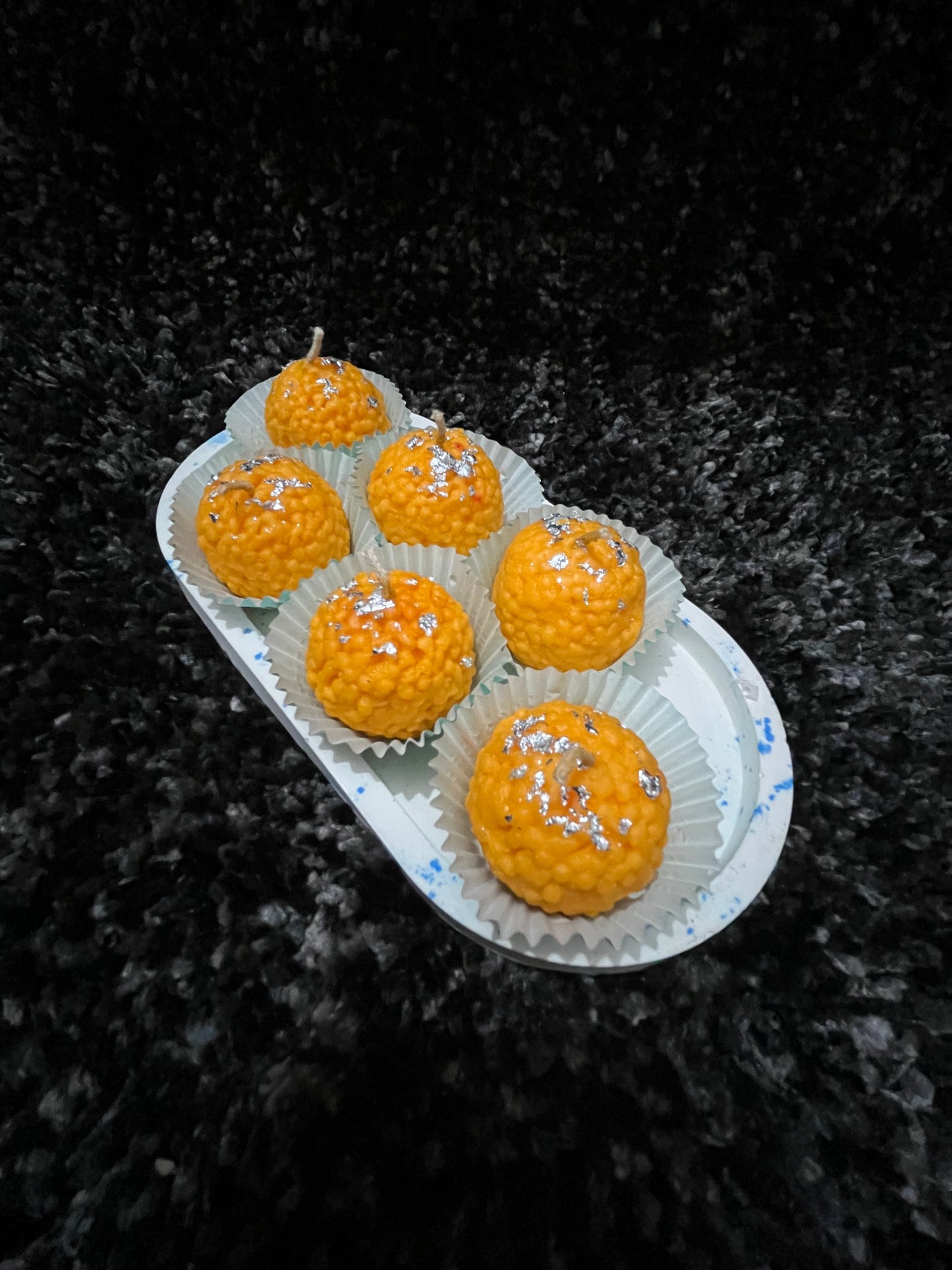Ladoo Delight Candles Set of 6 – Festive Motichoor-Inspired Tealights
