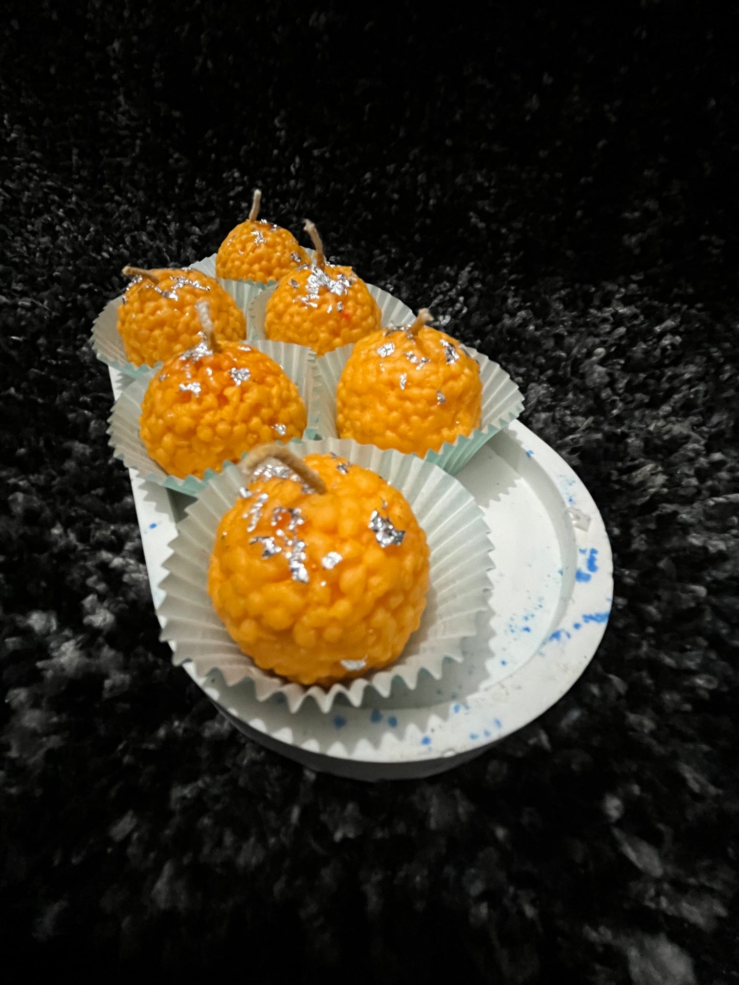 Ladoo Delight Candles Set of 6 – Festive Motichoor-Inspired Tealights