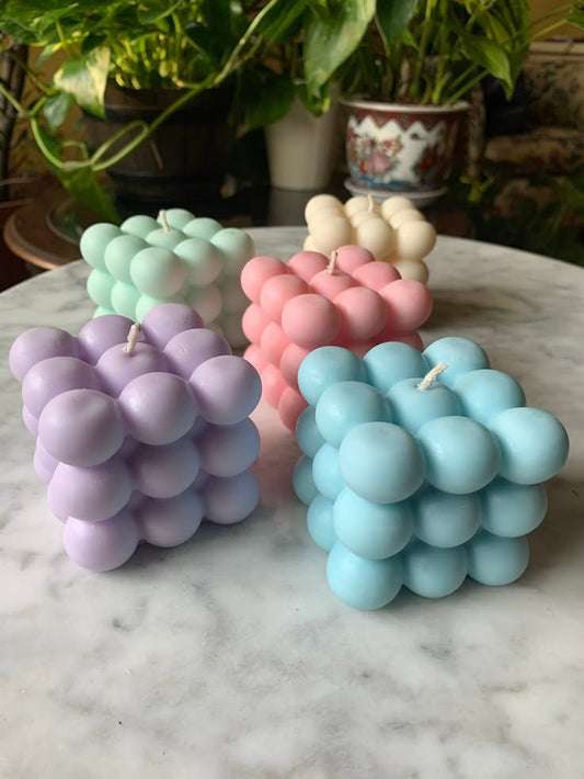 Aesthetic Bubble Cube Candles