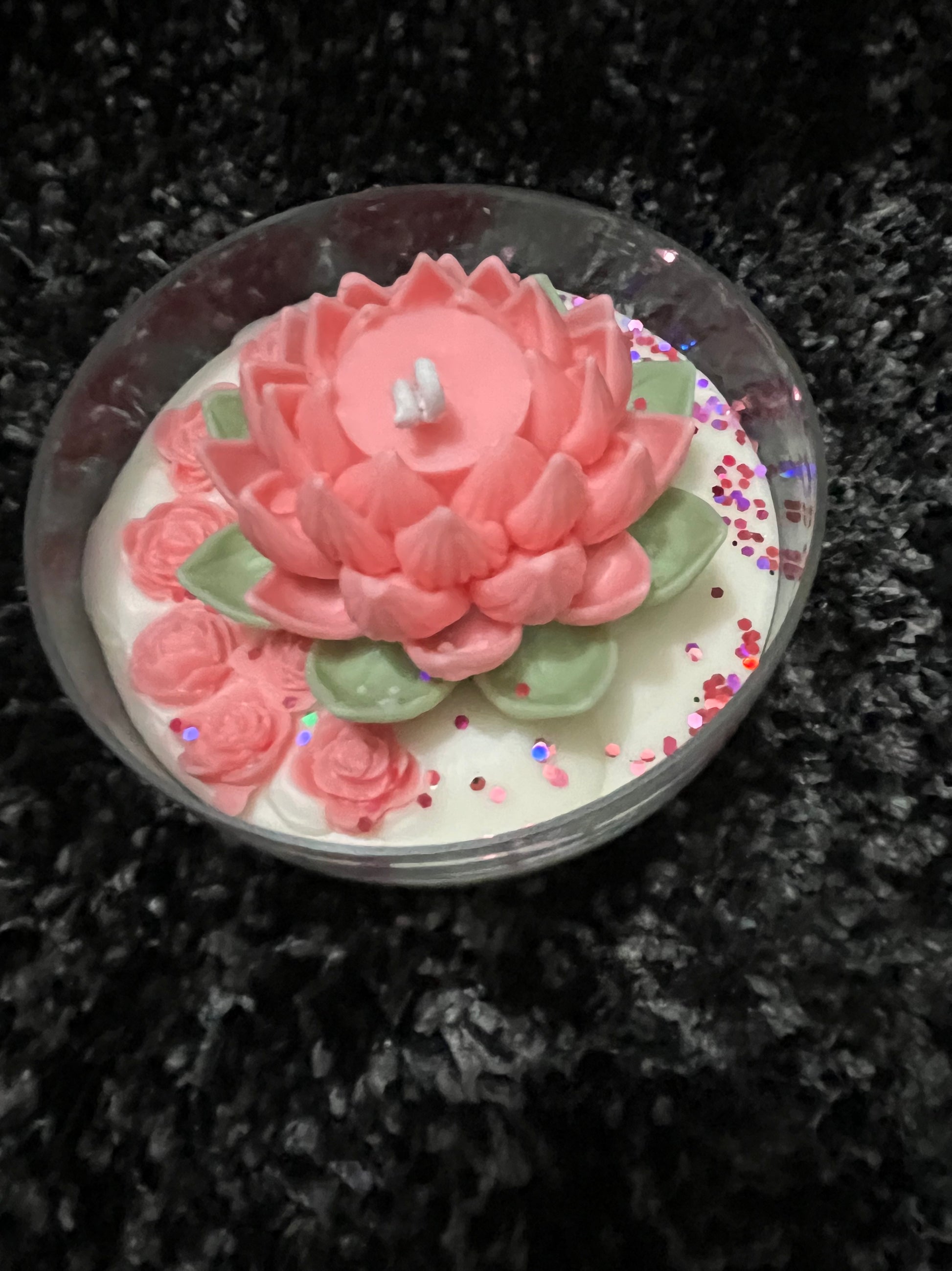 Decorative pink flower on a white background