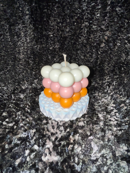 Ombre Bubble Cube Candle – Pink Gradient Edition