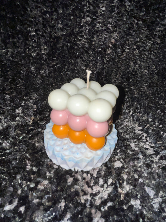 Ombre Bubble Cube Candle – Pink Gradient Edition