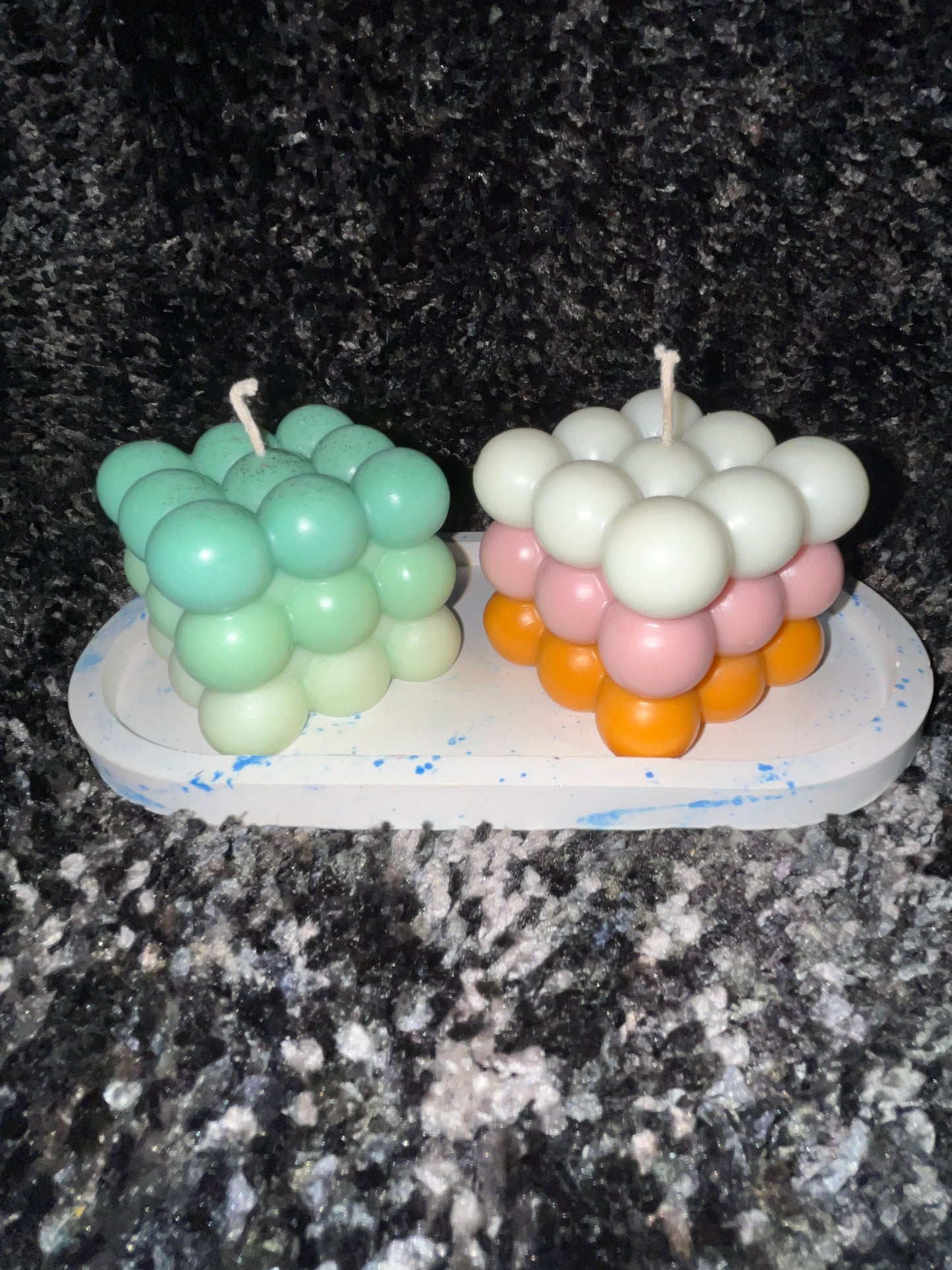Ombre Bubble Cube Candle – Pink Gradient Edition