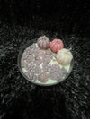 Round Crystal Bowl Candle with Floral & Pumpkin Wax Accents