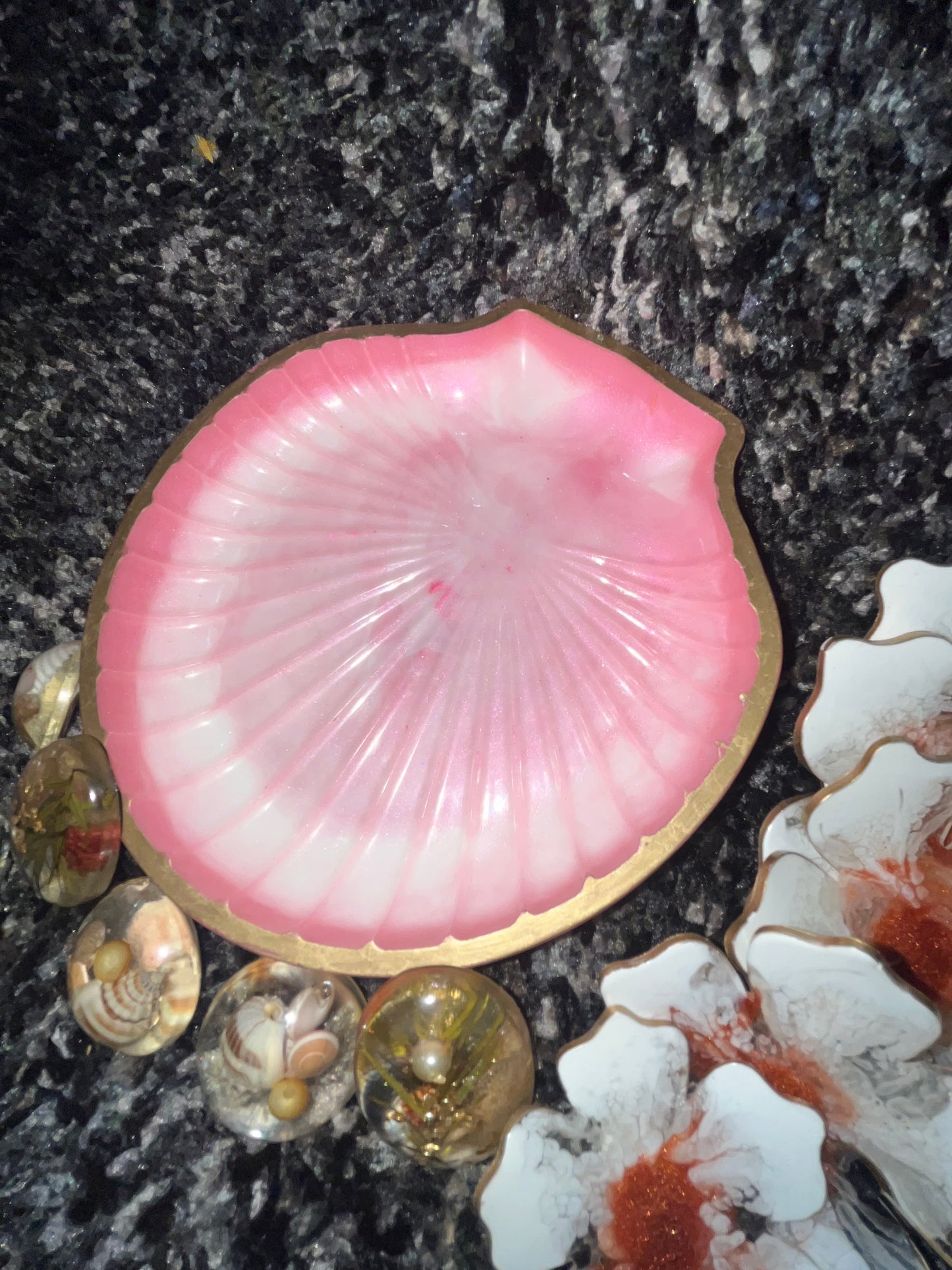 Handmade Resin Seashell Tray